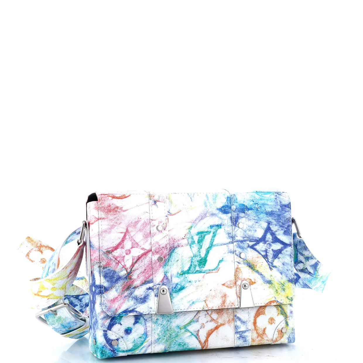 Trunk Messenger Bag Limited Edition Monogram Pastel Multicolor - Deep Luxury