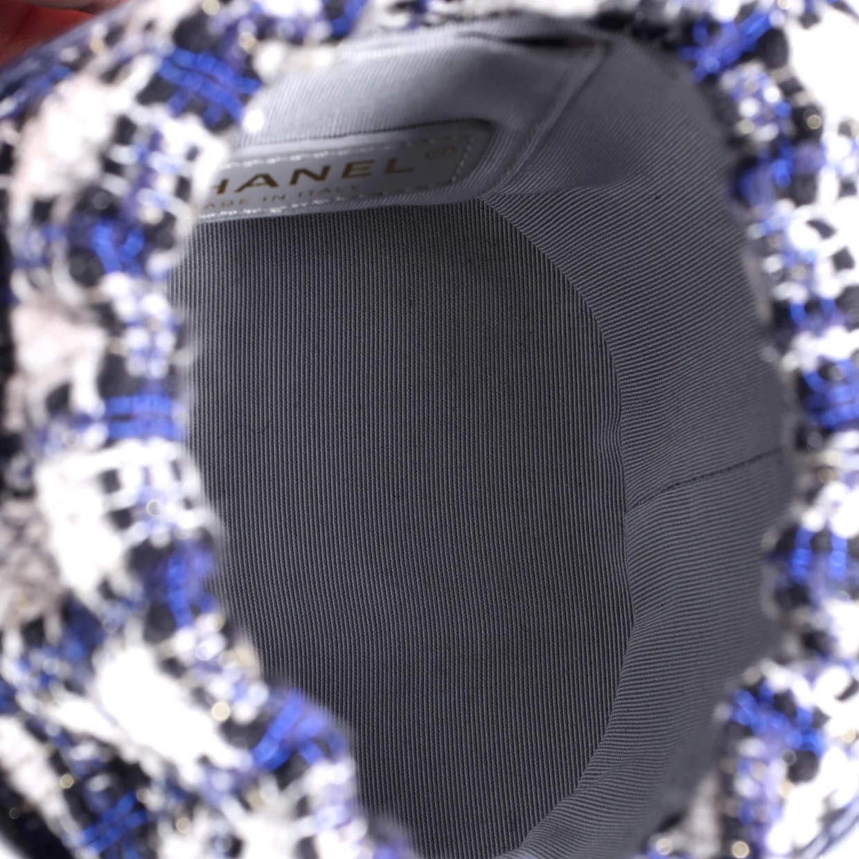 CC Drawstring Bucket Crossbody Bag Quilted Calfskin with Tweed Mini - Deep Luxury