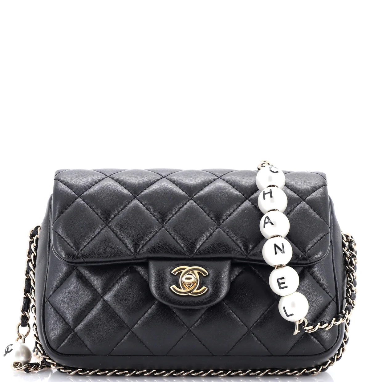 My Precious Pearls Chain Flap Bag Quilted Lambskin Medium - Deep Luxury