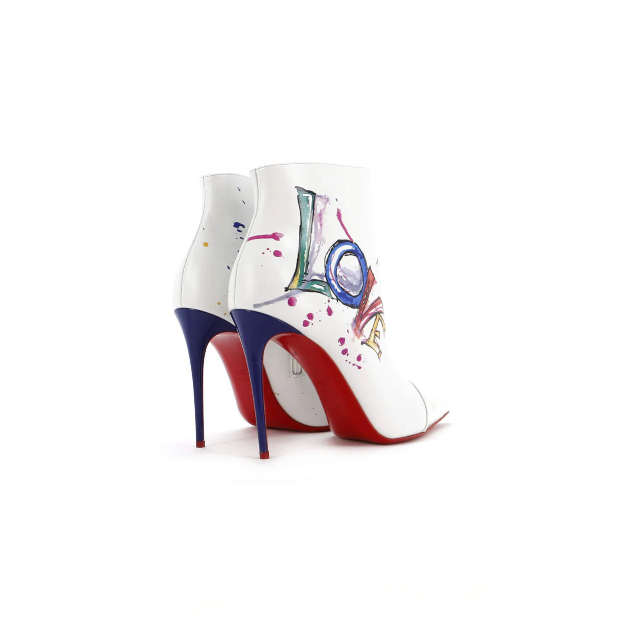 Women's So Kate Booty Ankle Boots Printed Leather with Patent 100 - Deep Luxury