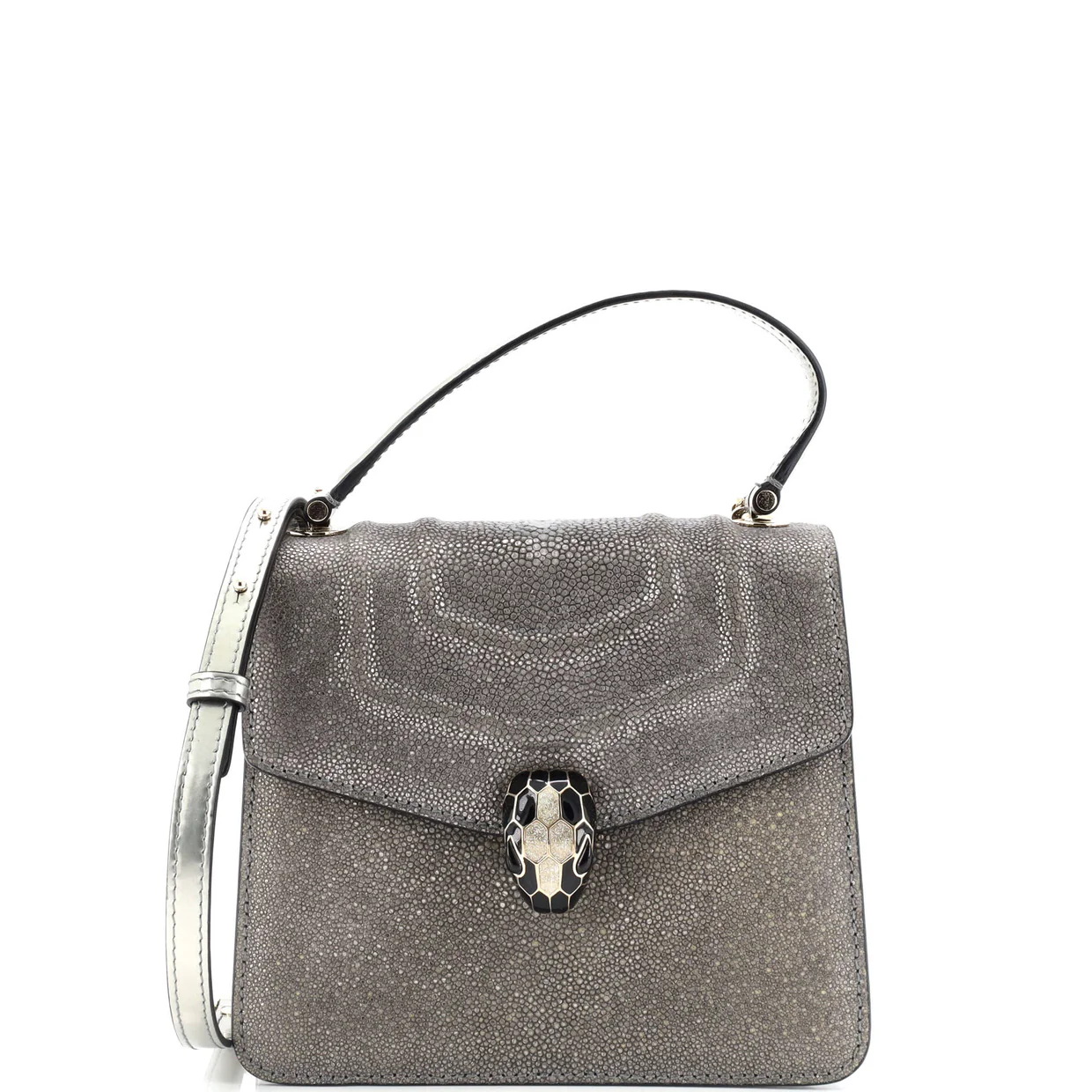 Serpenti Forever Top Handle Bag Stingray Small - Deep Luxury