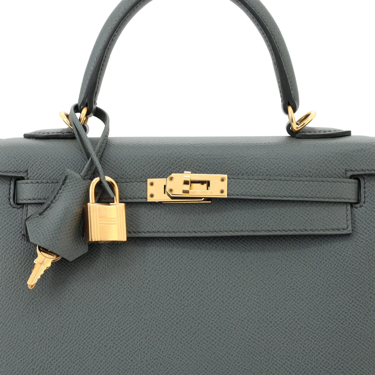 Kelly Handbag Vert Amande Epsom with Gold Hardware 25 - Deep Luxury