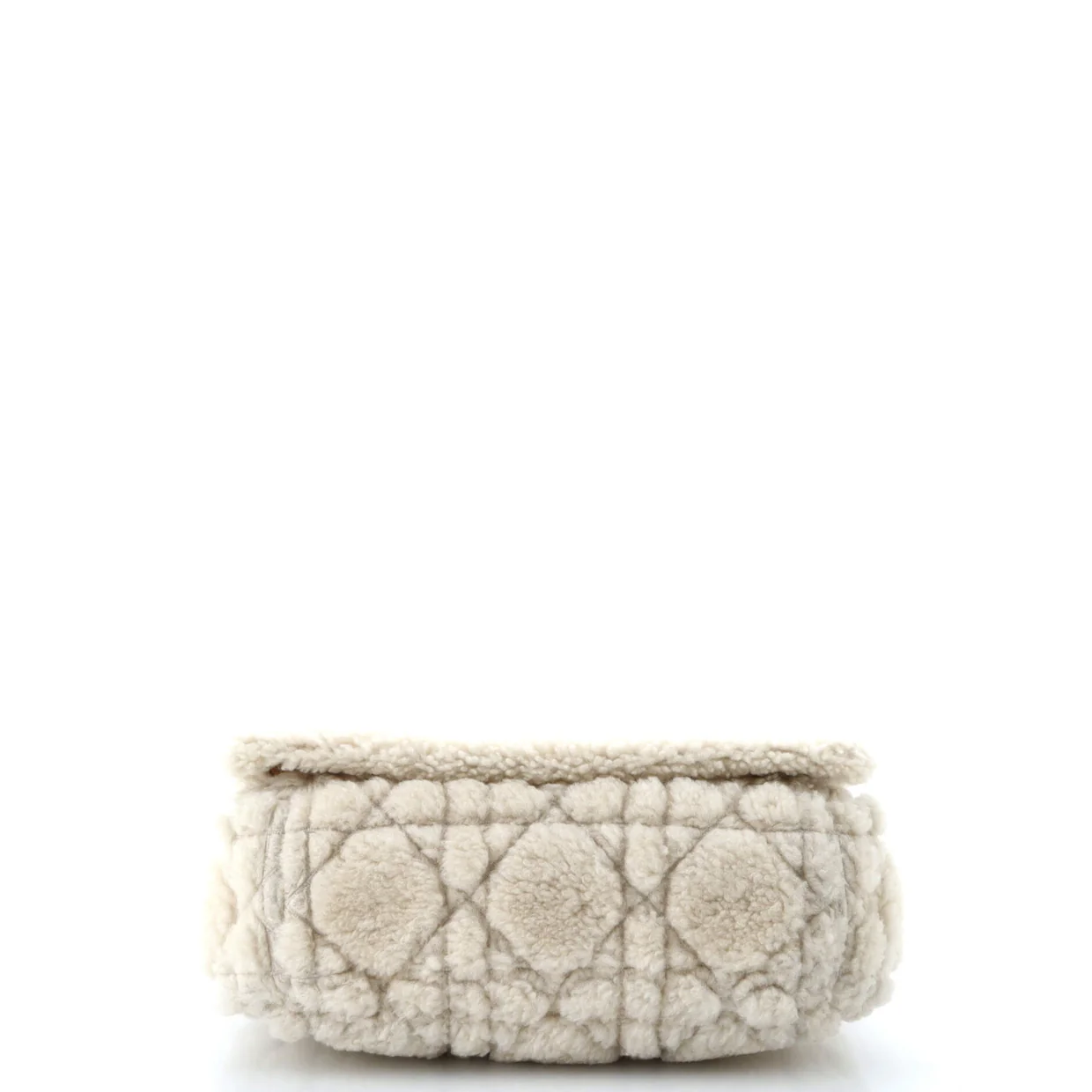 Caro Bag Cannage Quilt Shearling Medium - Deep Luxury