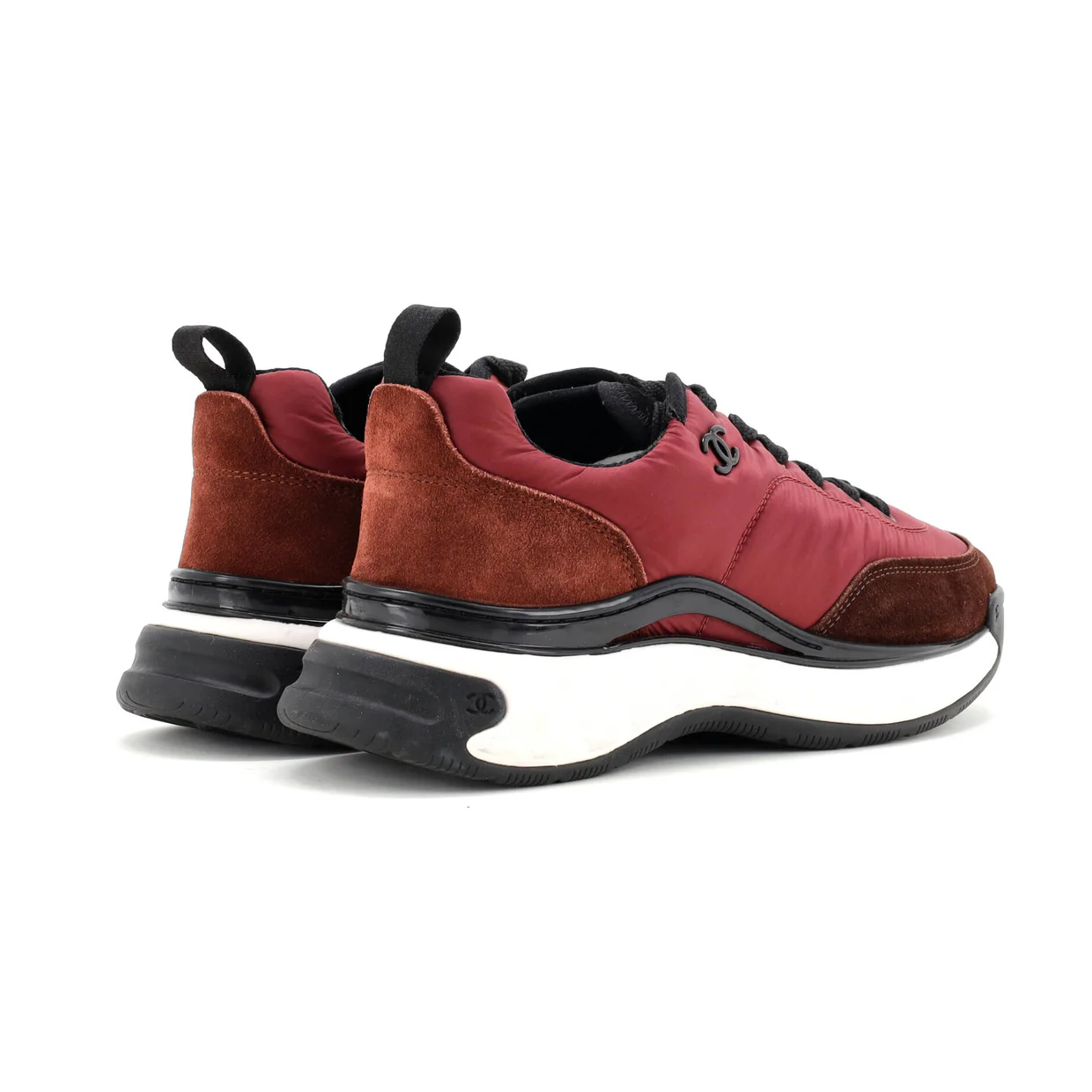 Women's CC Low-Top Sneakers Nylon and Suede - Deep Luxury