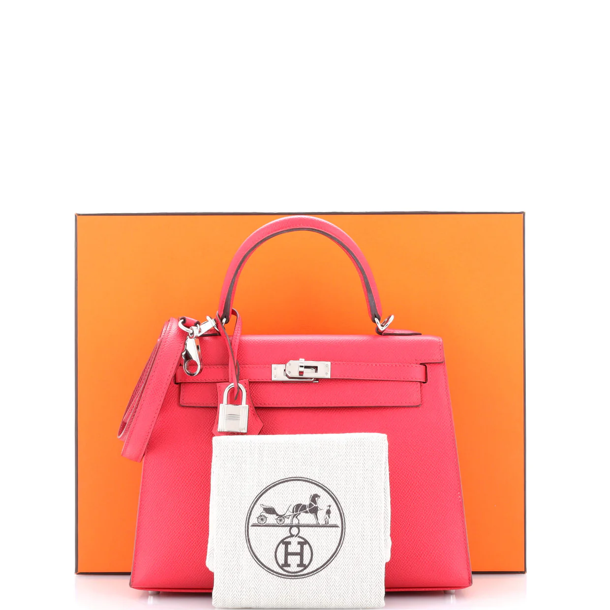 Kelly Handbag Rose Extreme Epsom with Palladium Hardware 25 - Deep Luxury