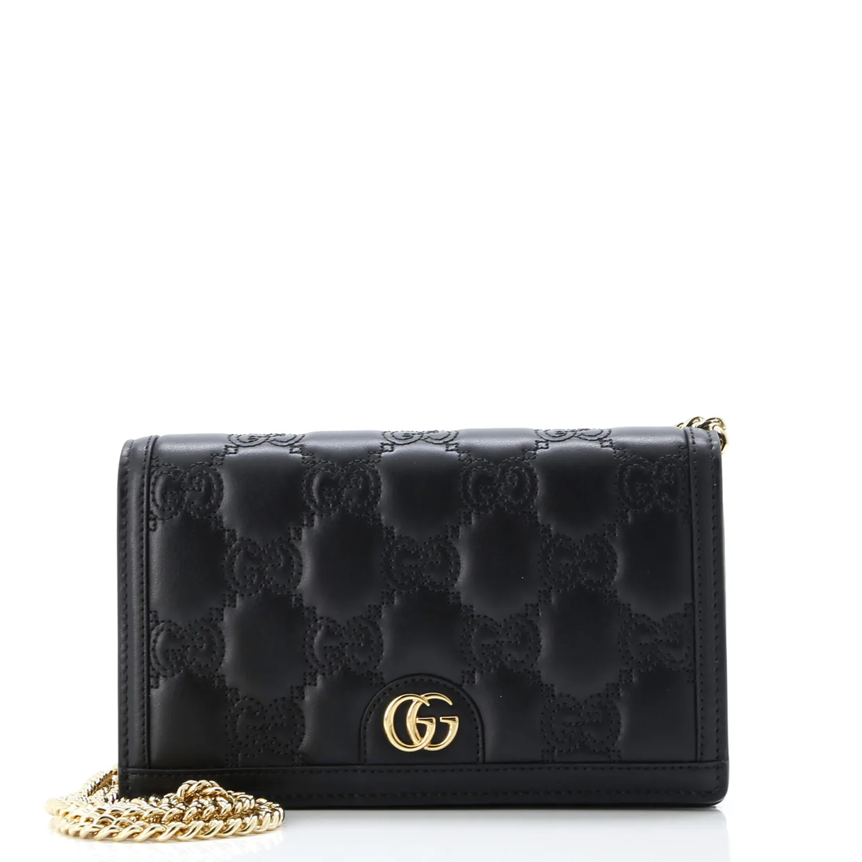 Petite GG Marmont Chain Wallet GG Matelasse Leather Mini - Deep Luxury