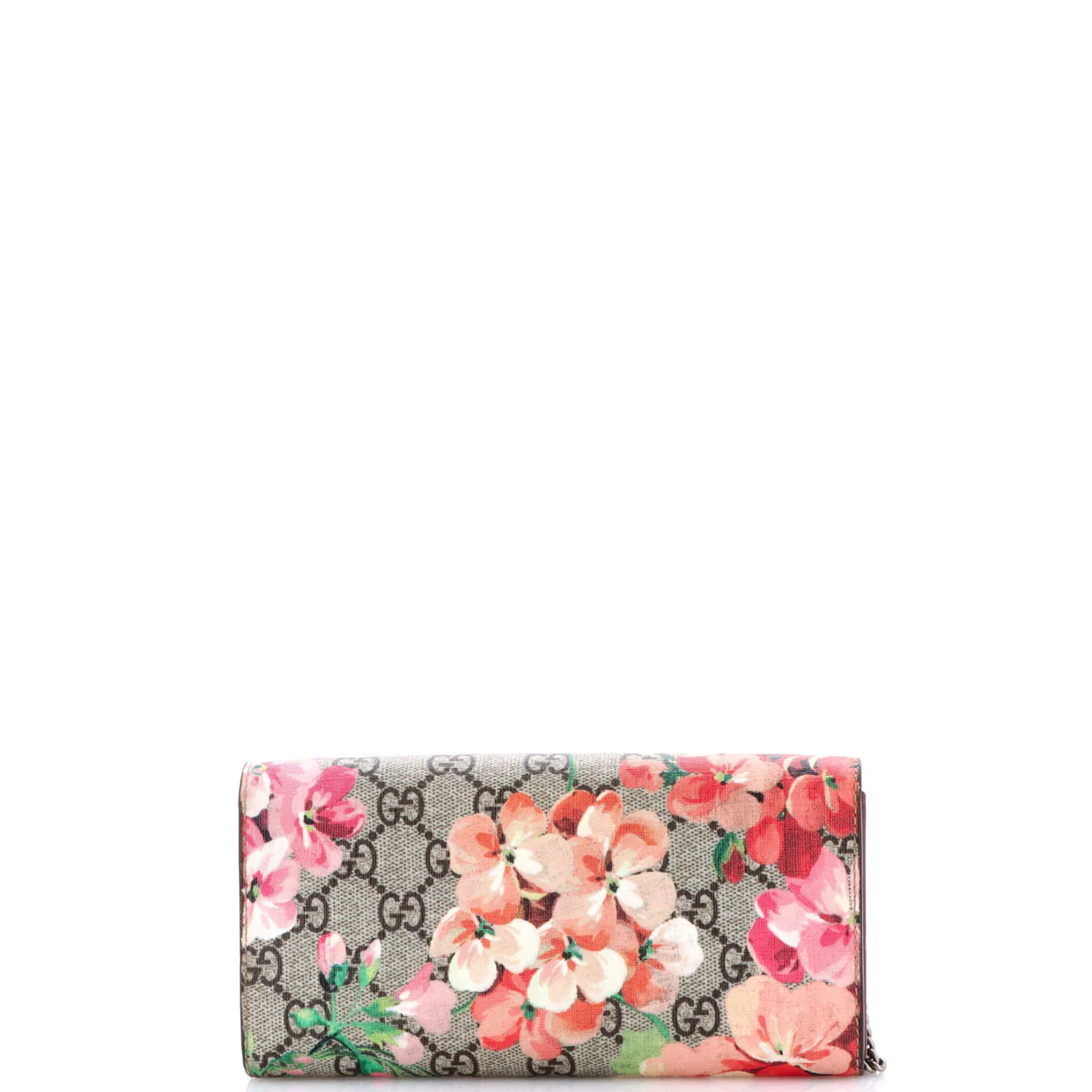 Dionysus Chain Wallet Blooms Print GG Coated Canvas Long - Deep Luxury
