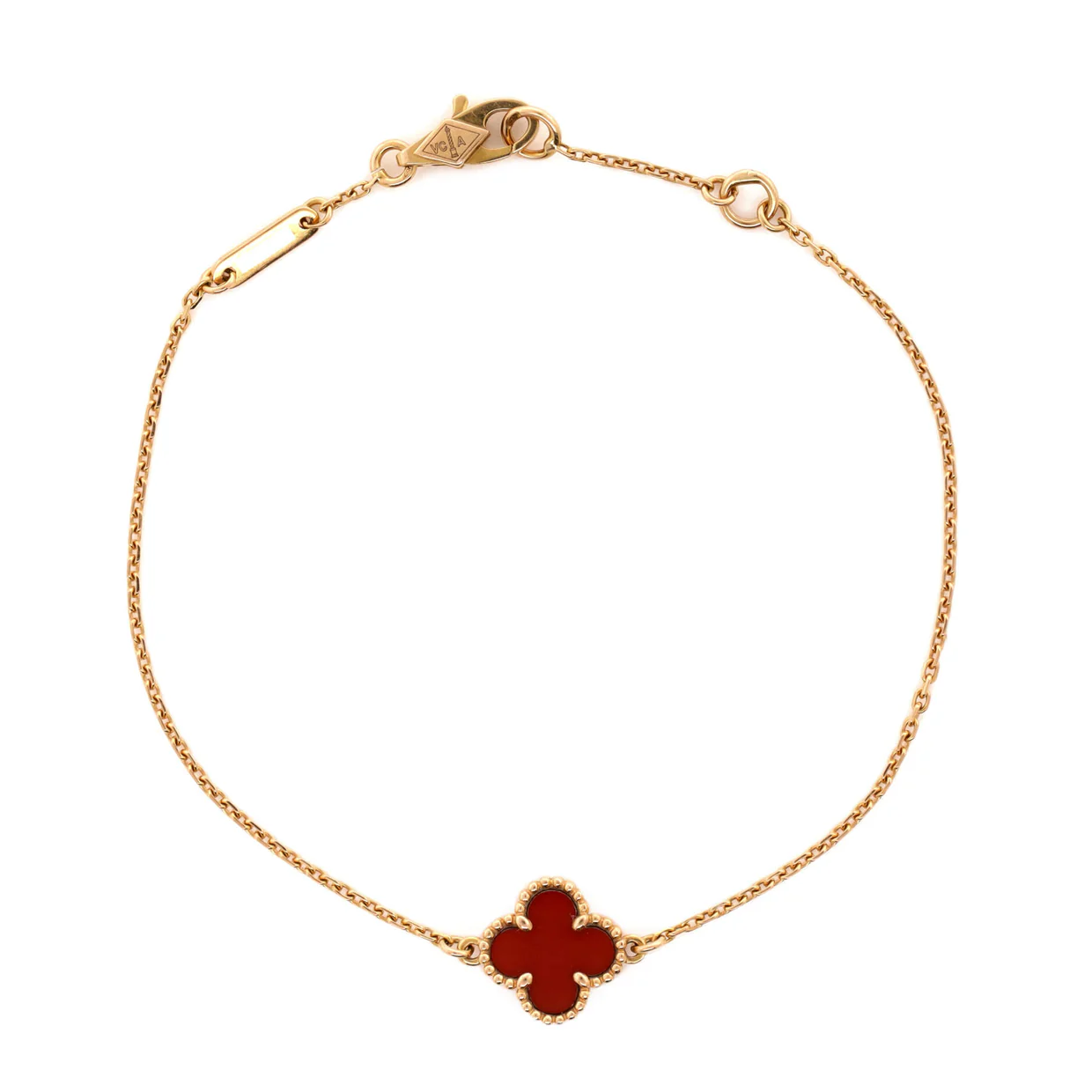 Sweet Alhambra Bracelet 18K Rose Gold and Carnelian - Deep Luxury