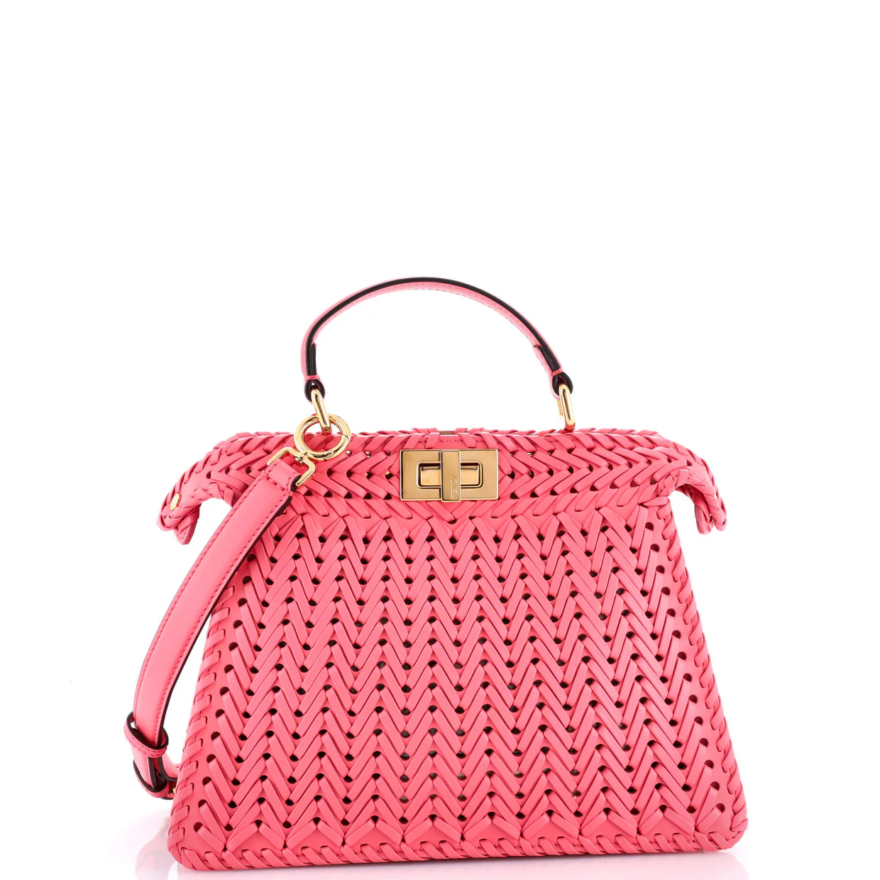 Peekaboo ISeeU Bag Woven Leather Small - Deep Luxury