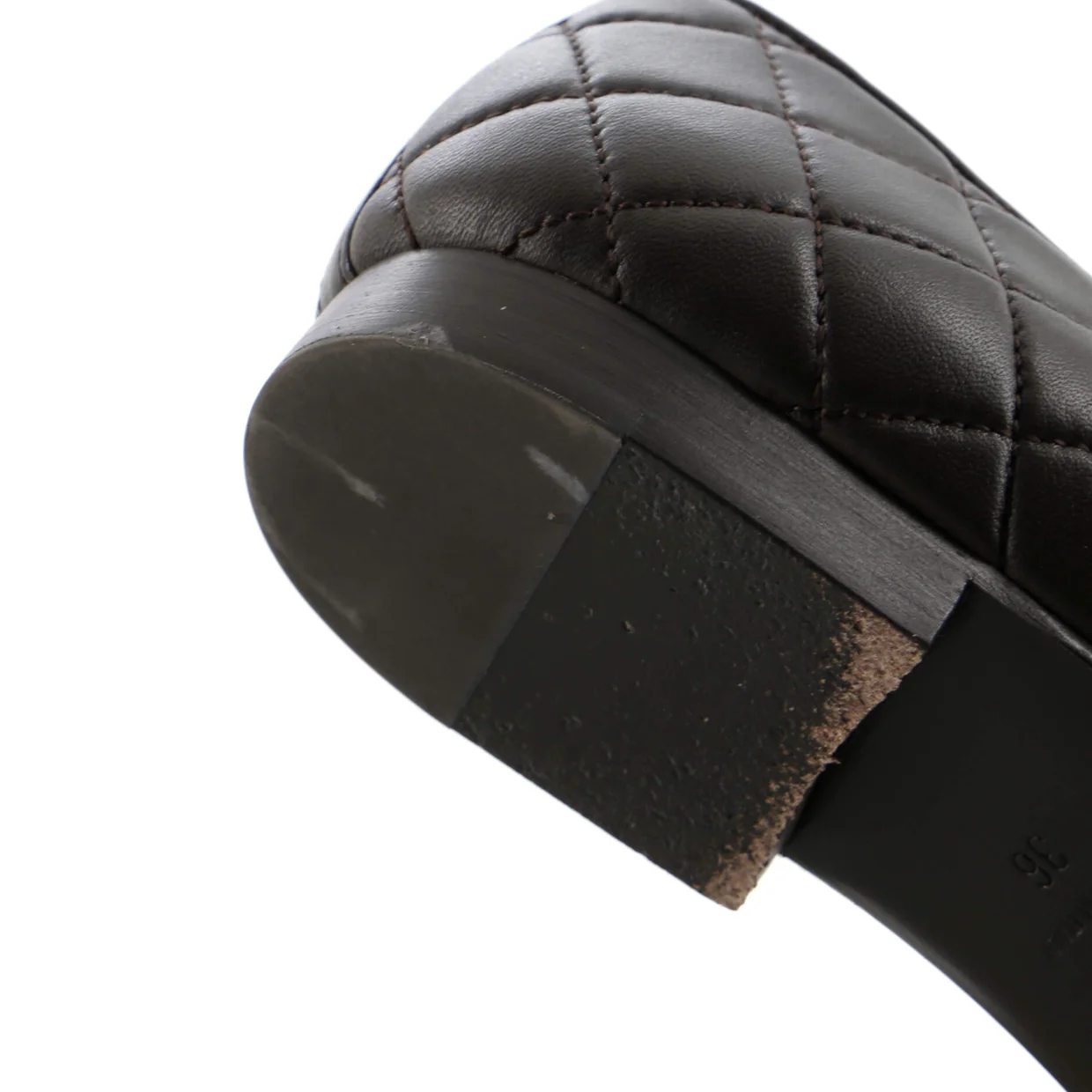 Women's CC Button Ballerina Flats Quilted Leather - Deep Luxury
