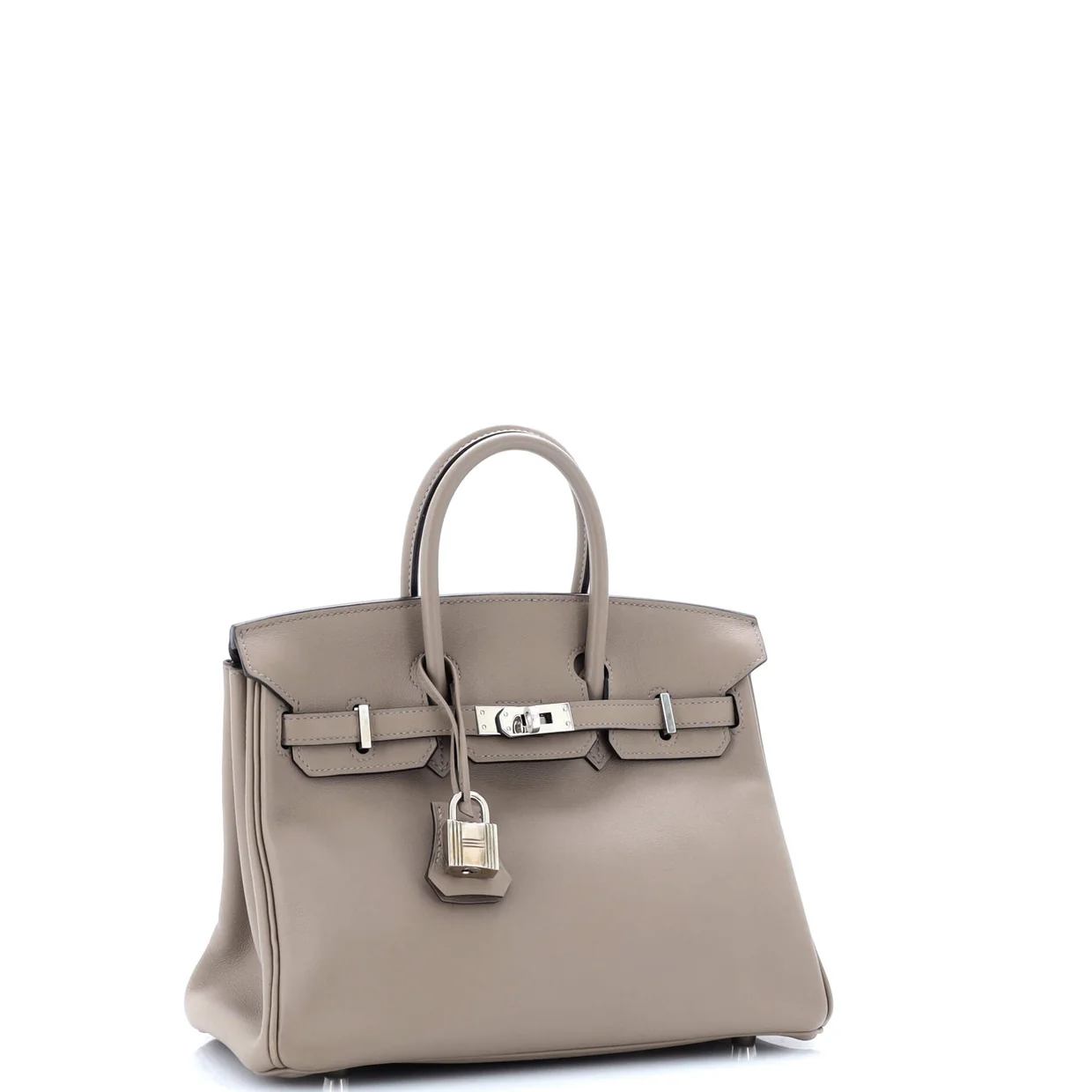 Birkin Handbag Grey Swift with Palladium Hardware 25 - Deep Luxury