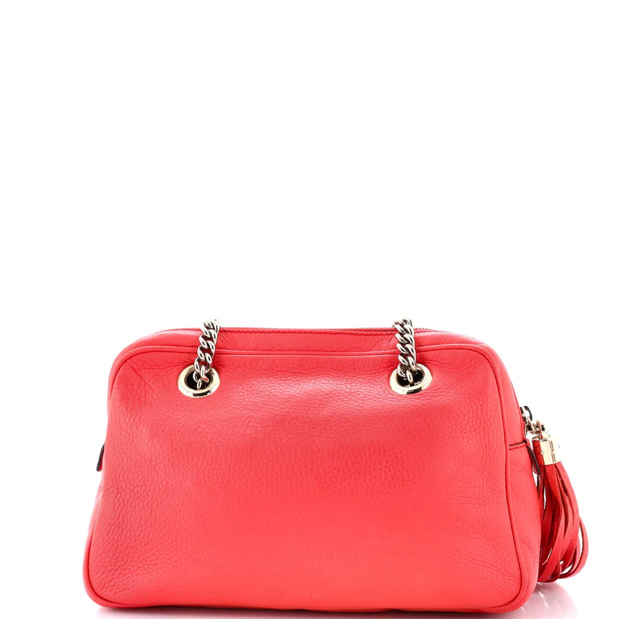 Soho Chain Zip Shoulder Bag Leather Small - Deep Luxury