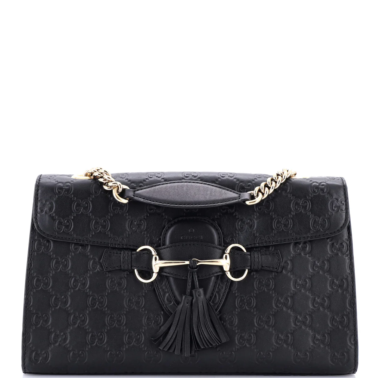 Emily Chain Flap Bag Guccissima Leather Medium - Deep Luxury