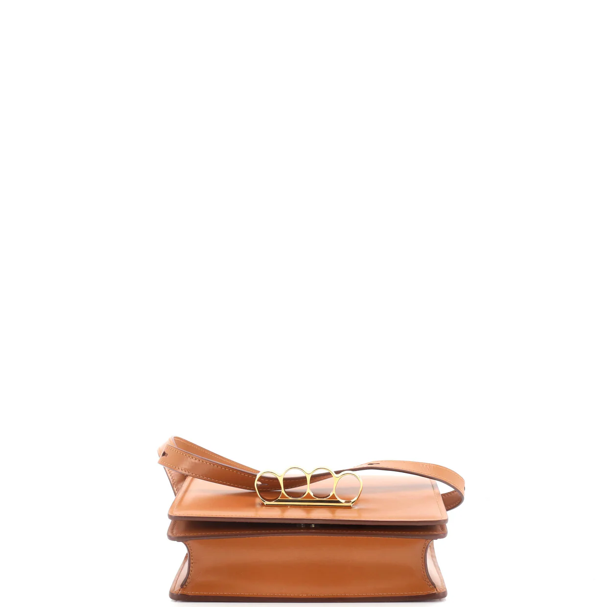 Four Ring Flap Shoulder Bag Leather Small - Deep Luxury