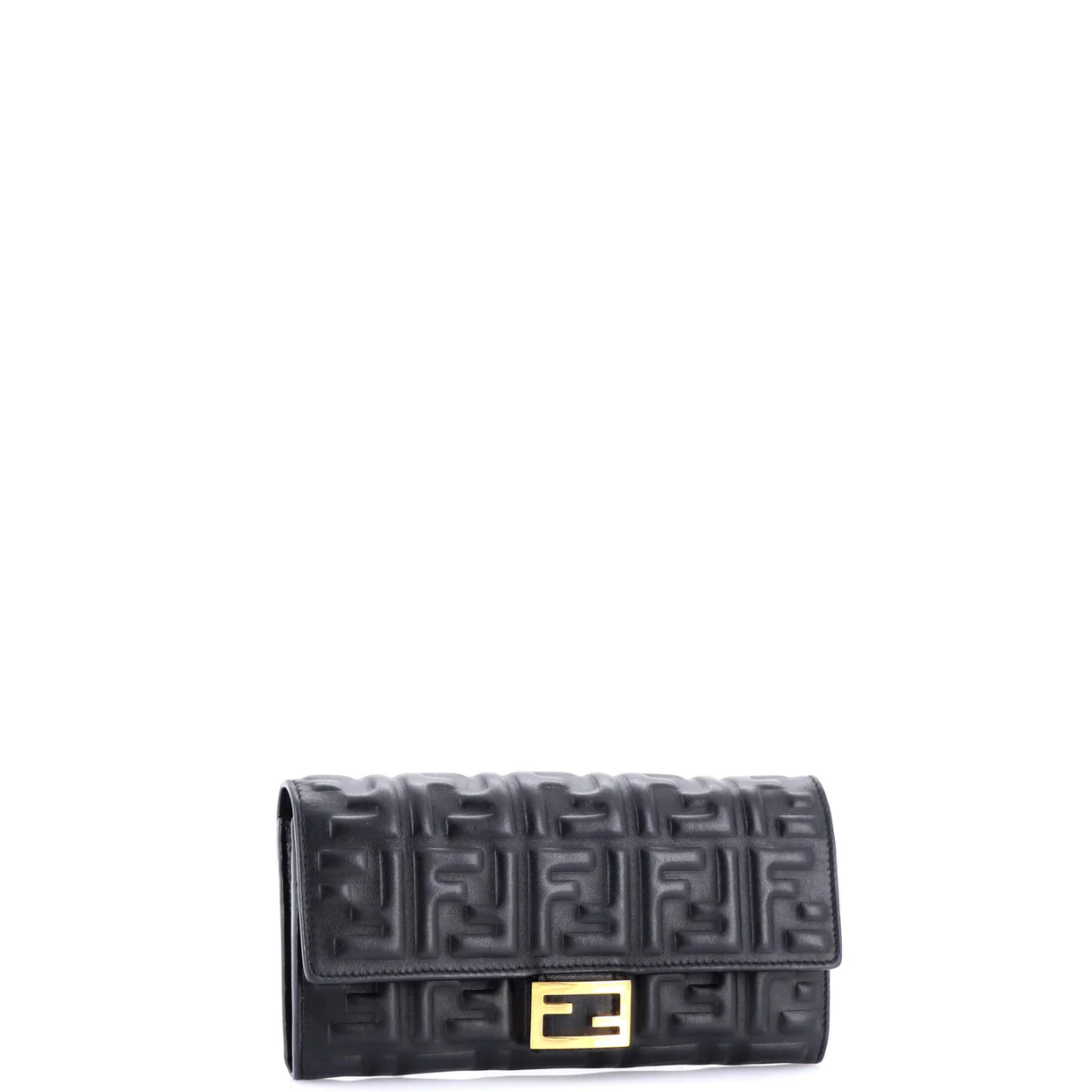 Baguette Continental Wallet Zucca Embossed Leather - Deep Luxury