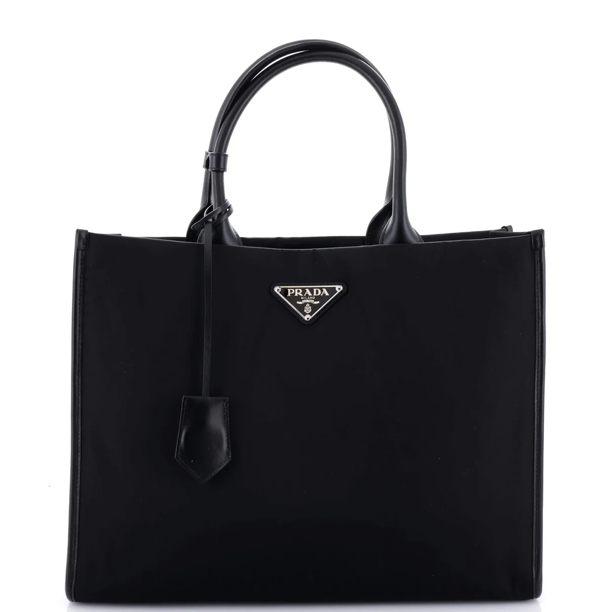 Padded Open Shopper Tote Tessuto and Leather Medium - Deep Luxury