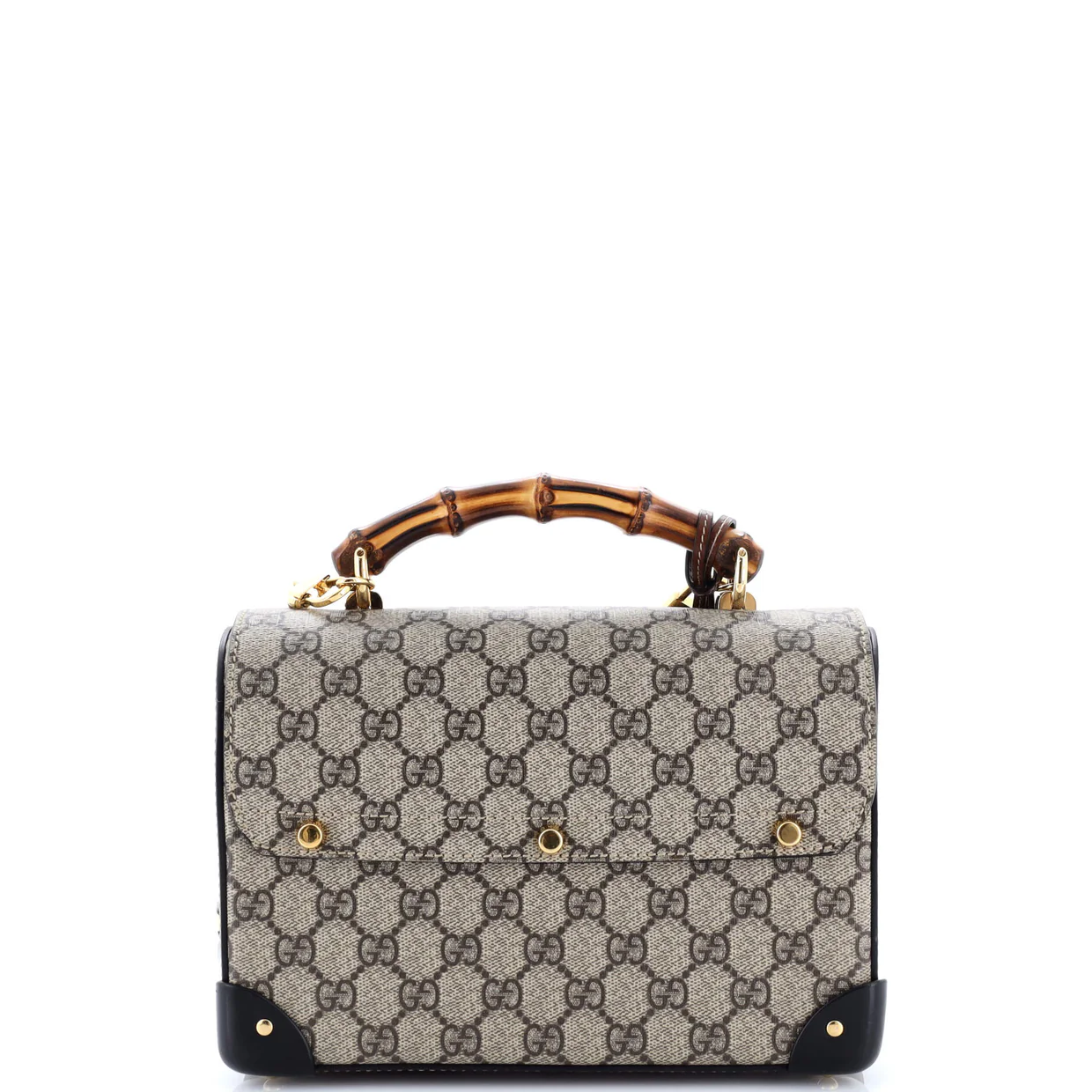 Padlock Bamboo Shoulder Bag GG Coated Canvas Small - Deep Luxury