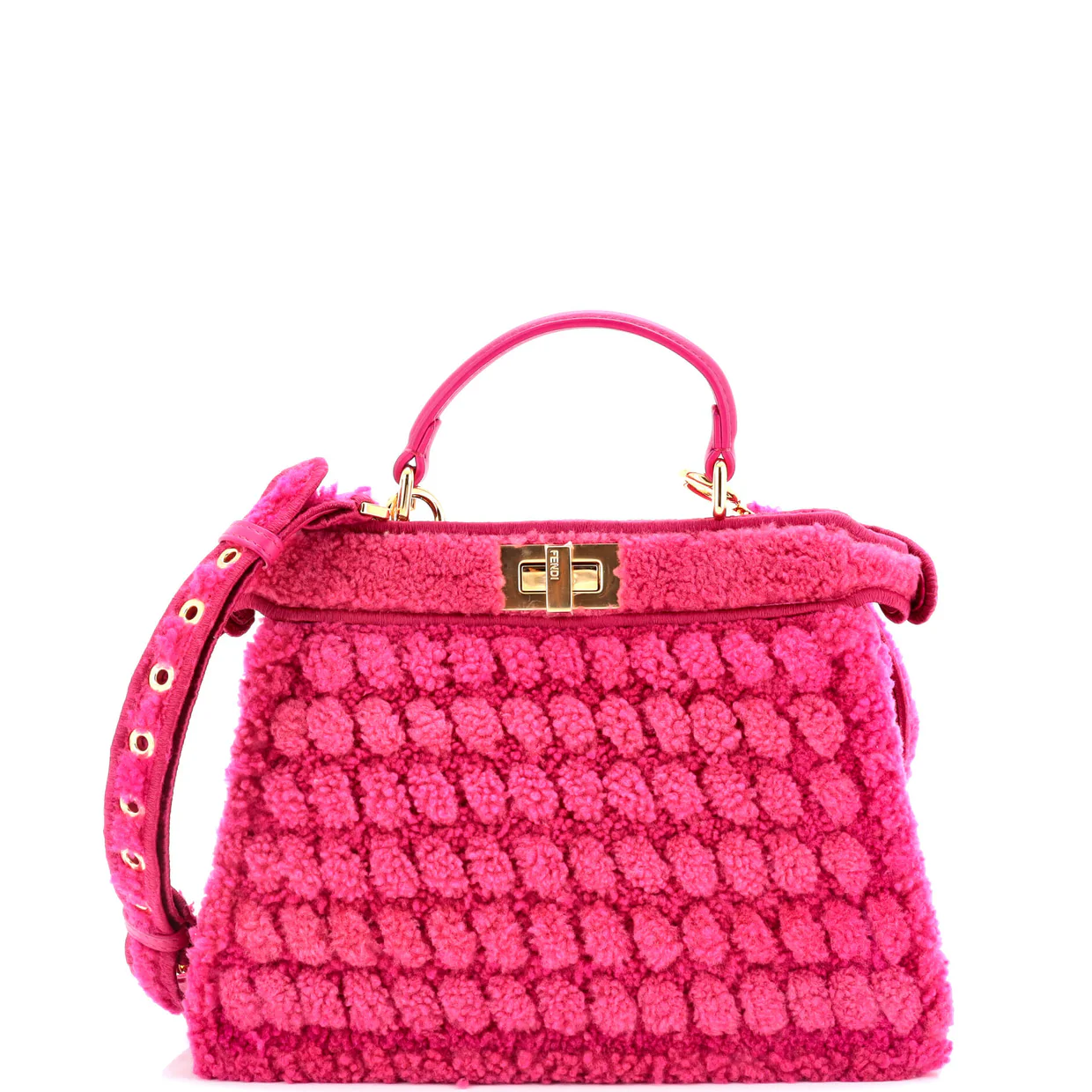 Peekaboo ISeeU Bag Woven Shearling Small - Deep Luxury
