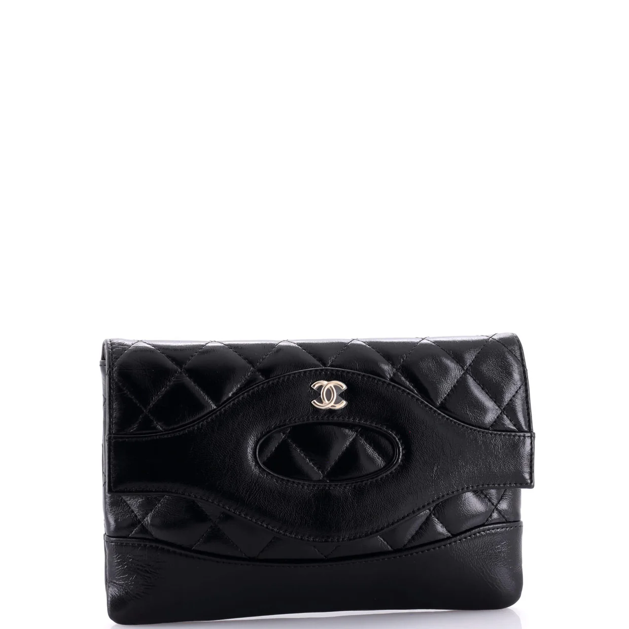 31 Wallet on Chain Quilted Shiny Lambskin - Deep Luxury