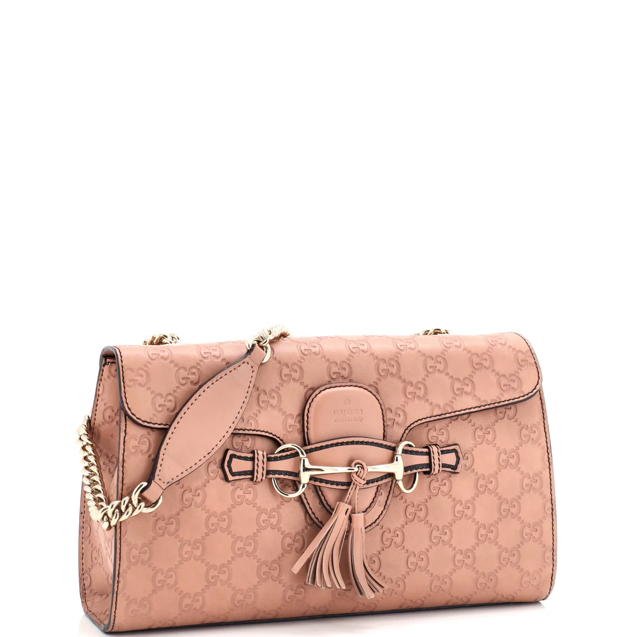 Emily Chain Flap Bag Guccissima Leather Medium - Deep Luxury