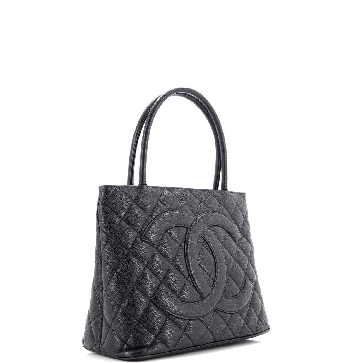 Medallion Tote Quilted Caviar - Deep Luxury