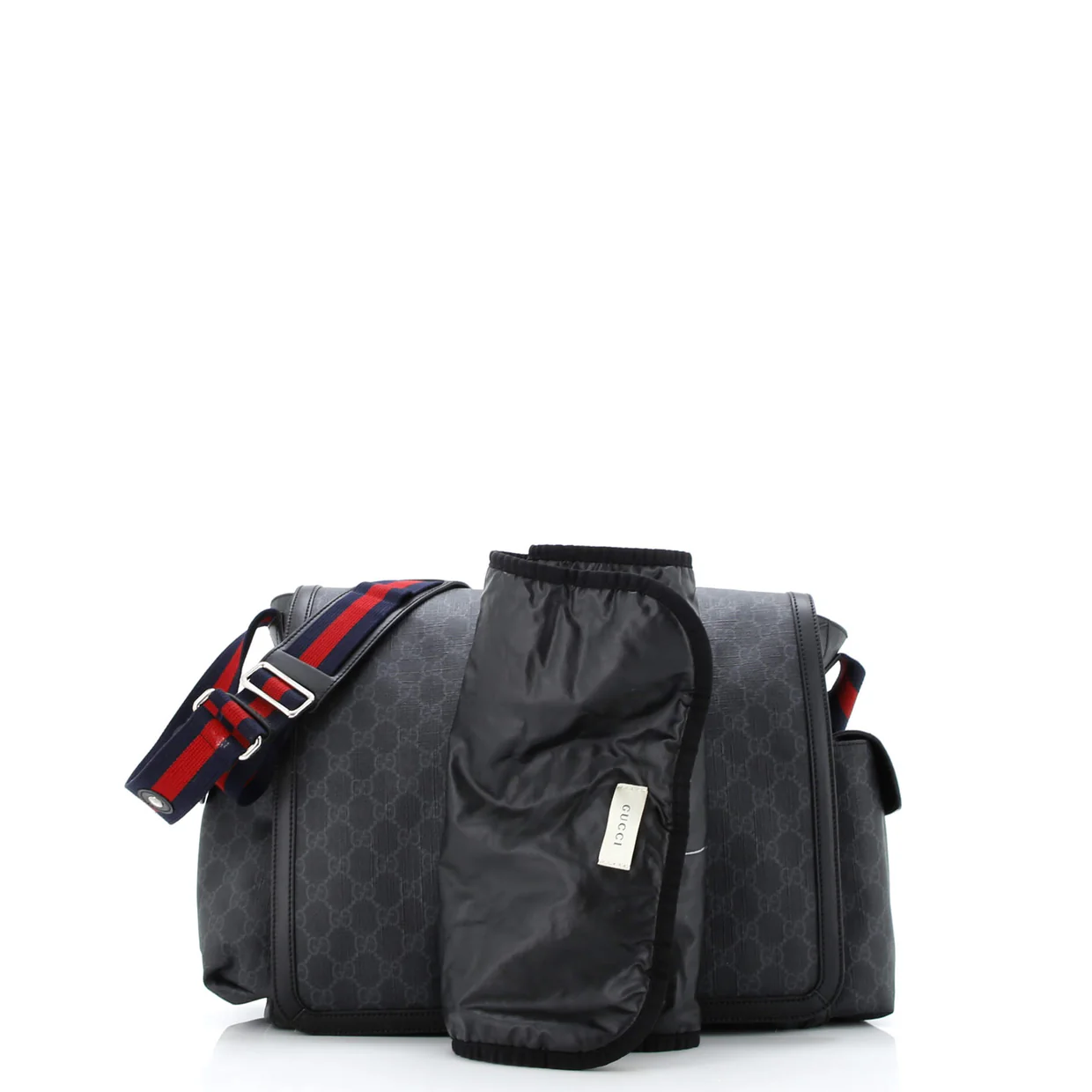 Web Strap Diaper Bag GG Coated Canvas Small - Deep Luxury