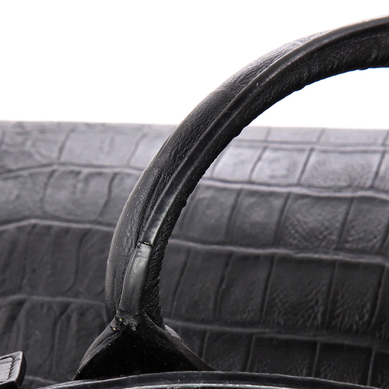 Sac de Jour Bag Crocodile Embossed Leather Small - Deep Luxury