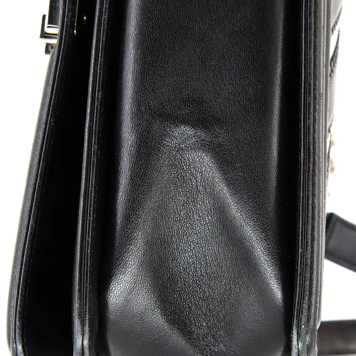 Boy Flap Bag Chevron Lambskin with Holographic PVC Old Medium - Deep Luxury