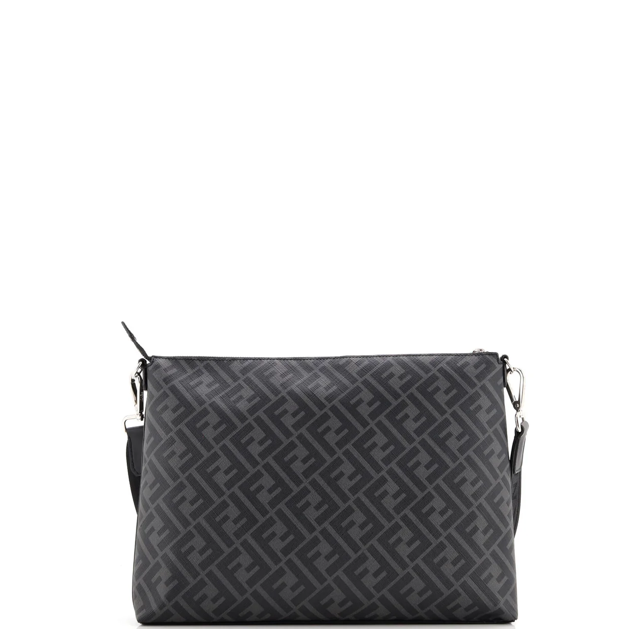 Front Zip Messenger Zucca Coated Canvas and Leather Large - Deep Luxury