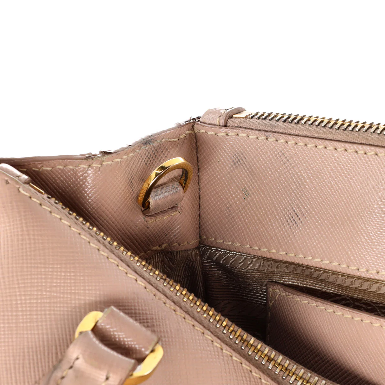 Galleria Double Zip Tote Saffiano Leather Small - Deep Luxury