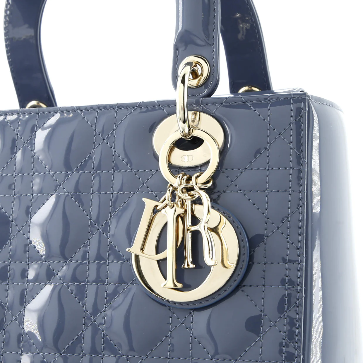 Lady Dior NM Bag Cannage Quilt Patent Medium - Deep Luxury