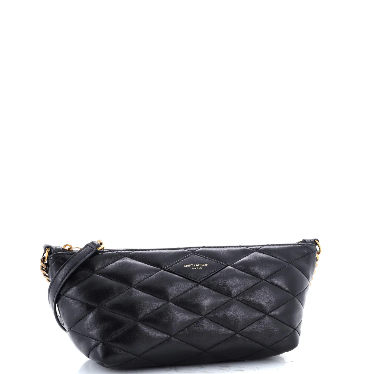 Gaby Zipped Chain Shoulder Bag Quilted Leather - Deep Luxury