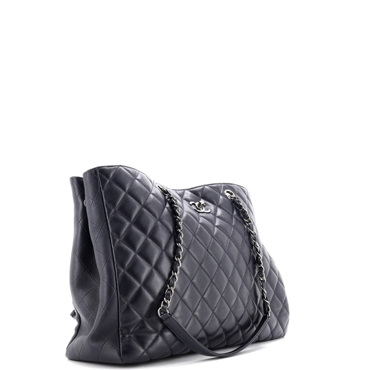 Classic CC Shopping Tote Quilted Calfskin Large - Deep Luxury