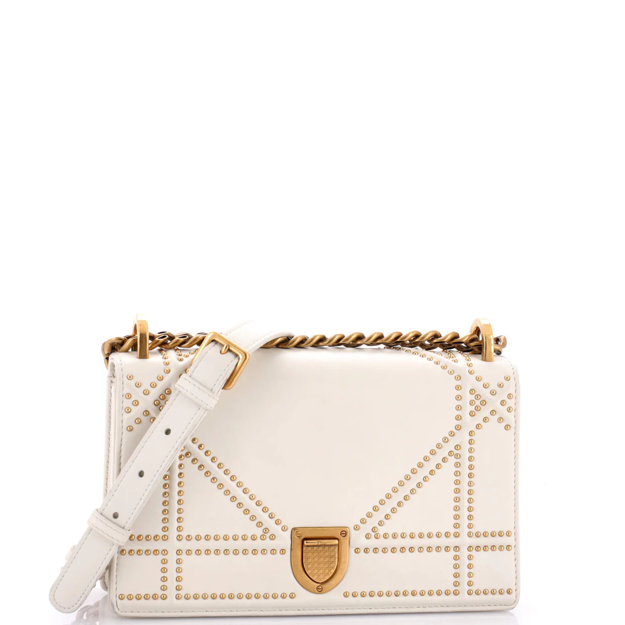 Diorama Flap Bag Studded Leather Small - Deep Luxury