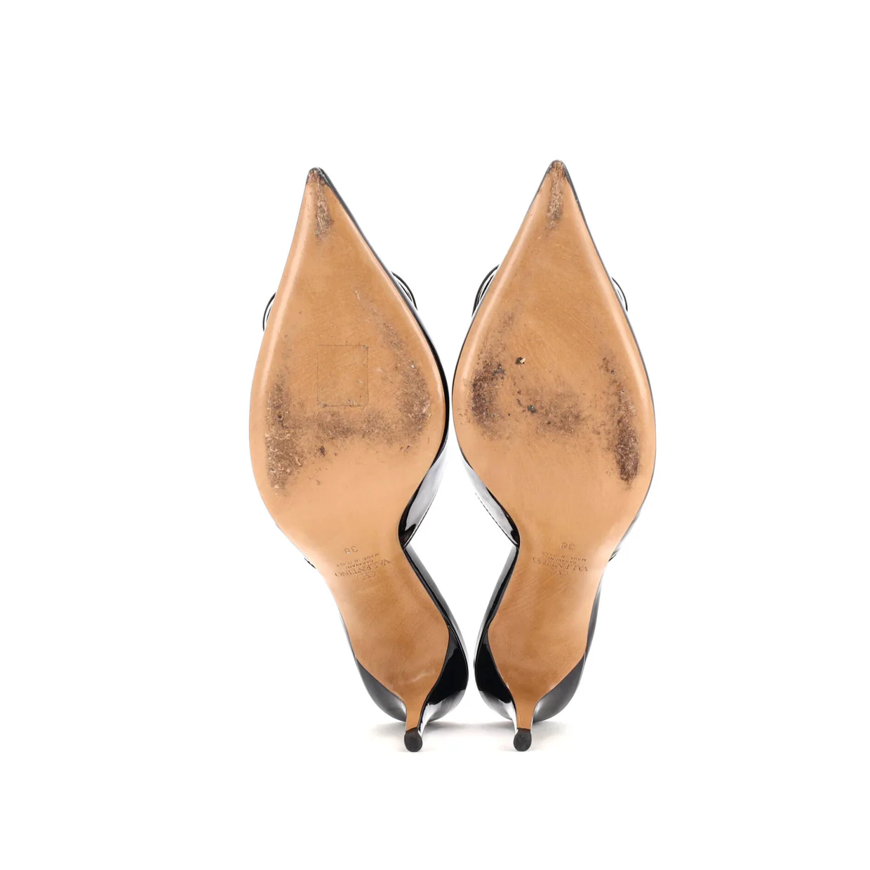 Women's VLogo Heeled Mules Patent 80 - Deep Luxury