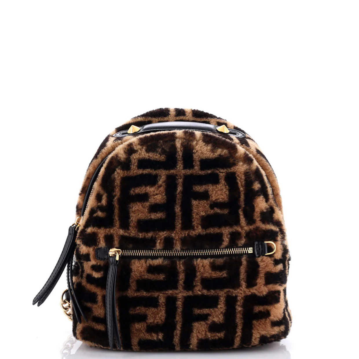 Zip Backpack Zucca Shearling Mini - Deep Luxury