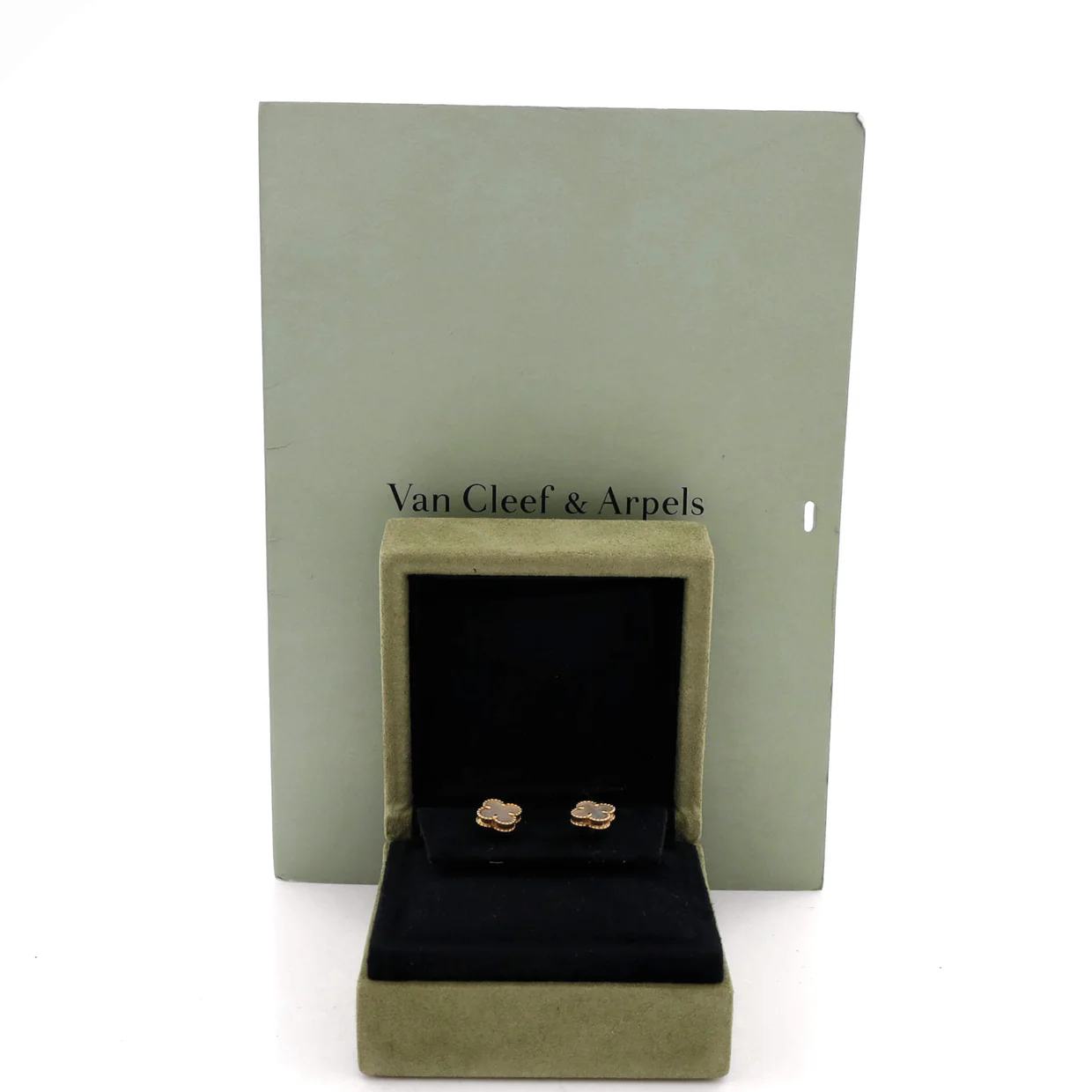 Sweet Alhambra Stud Earrings 18K Yellow Gold and Mother of Pearl - Deep Luxury