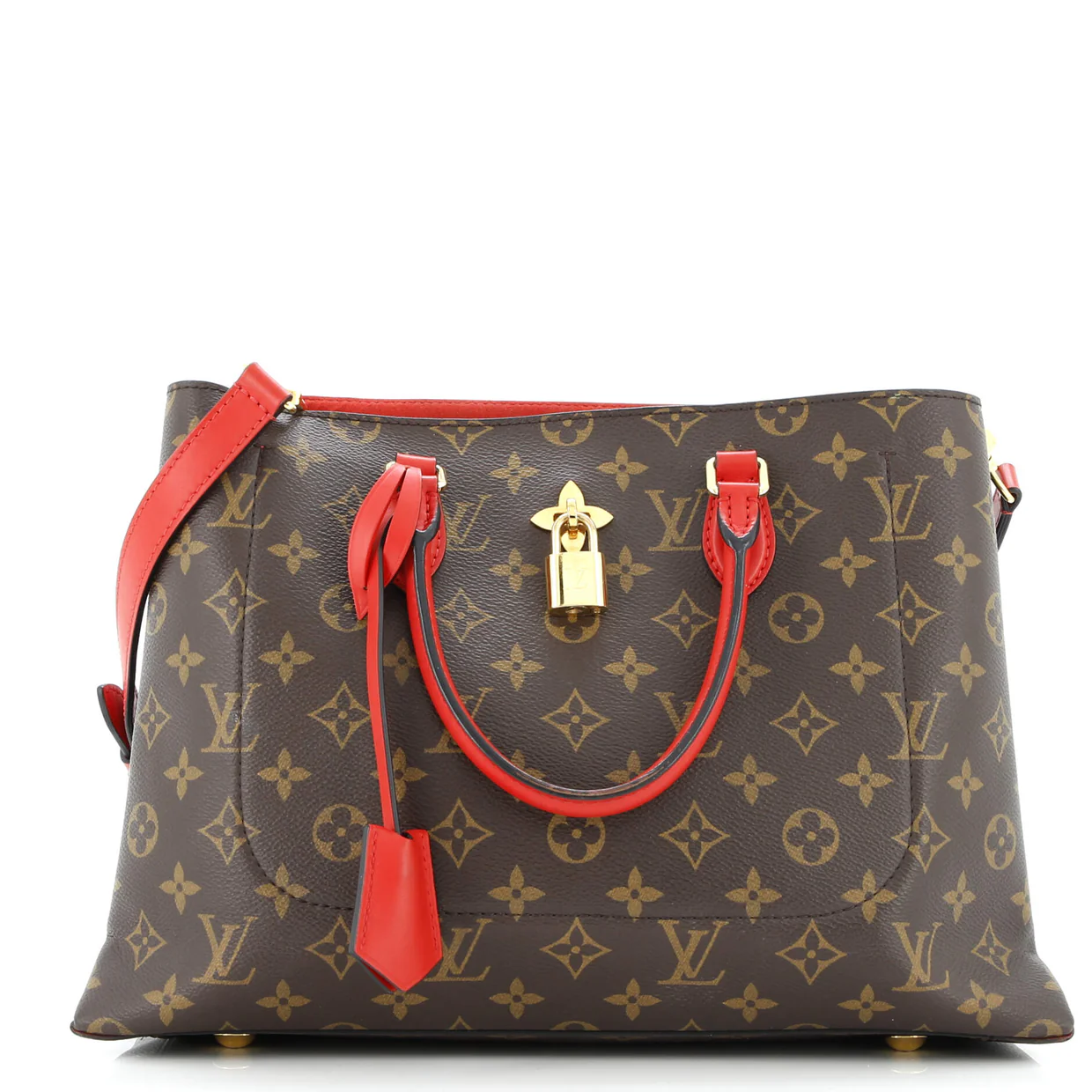 Flower Tote Monogram Canvas with Leather - Deep Luxury