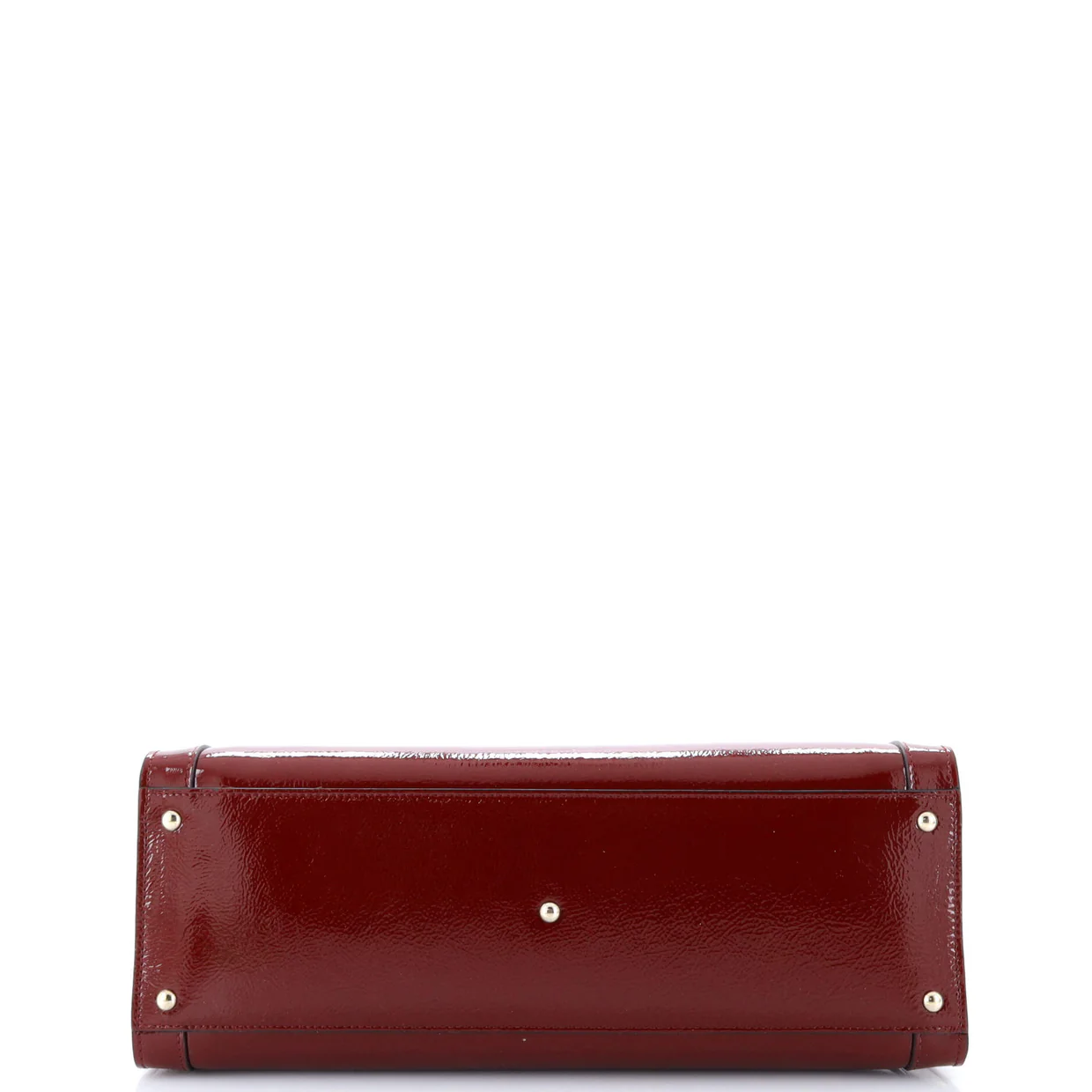 Diana NM Logo Bamboo Handle Tote Embossed Patent Medium - Deep Luxury