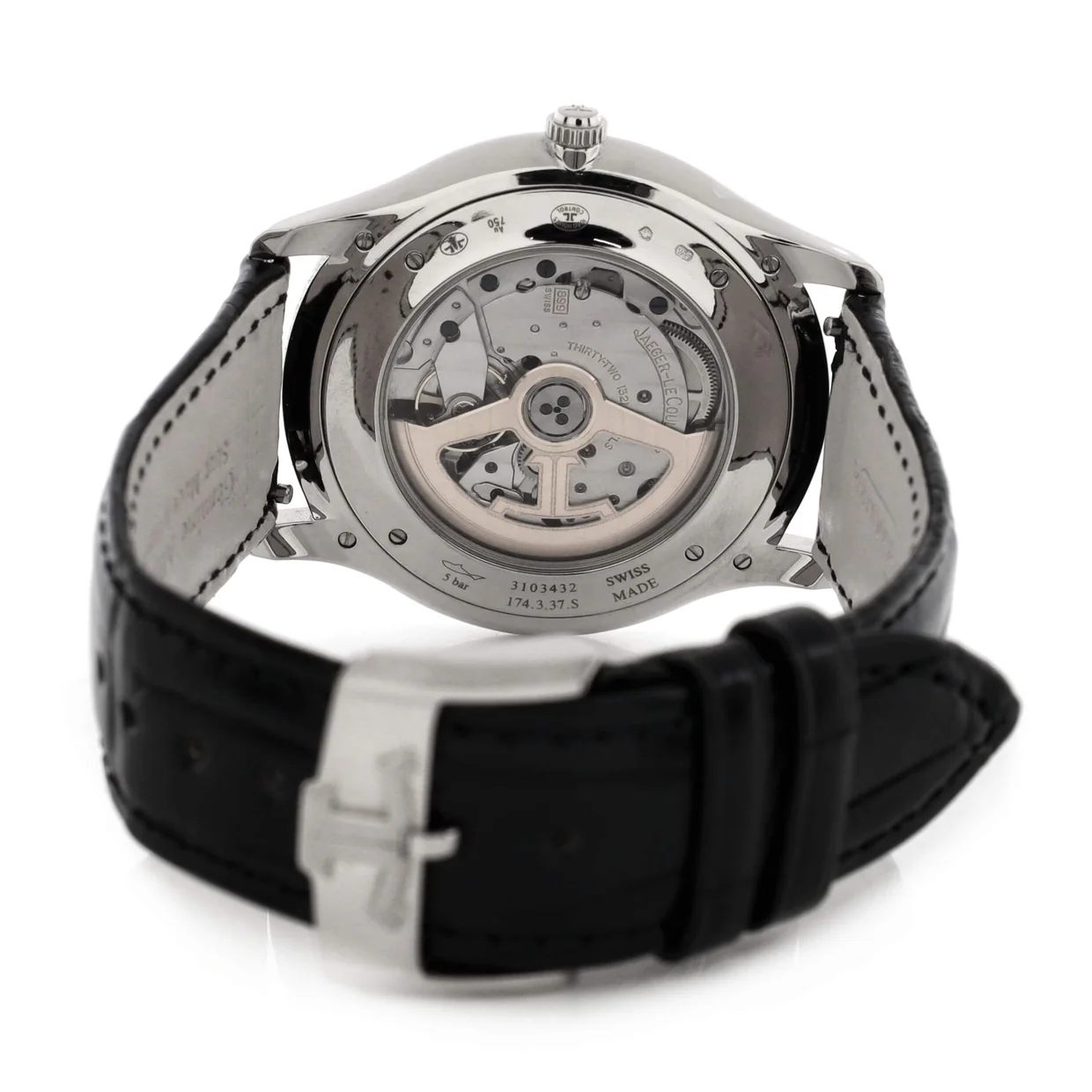 Master Ultra Thin Date Automatic Watch White Gold and Alligator with Diamond Bezel 40 - Deep Luxury
