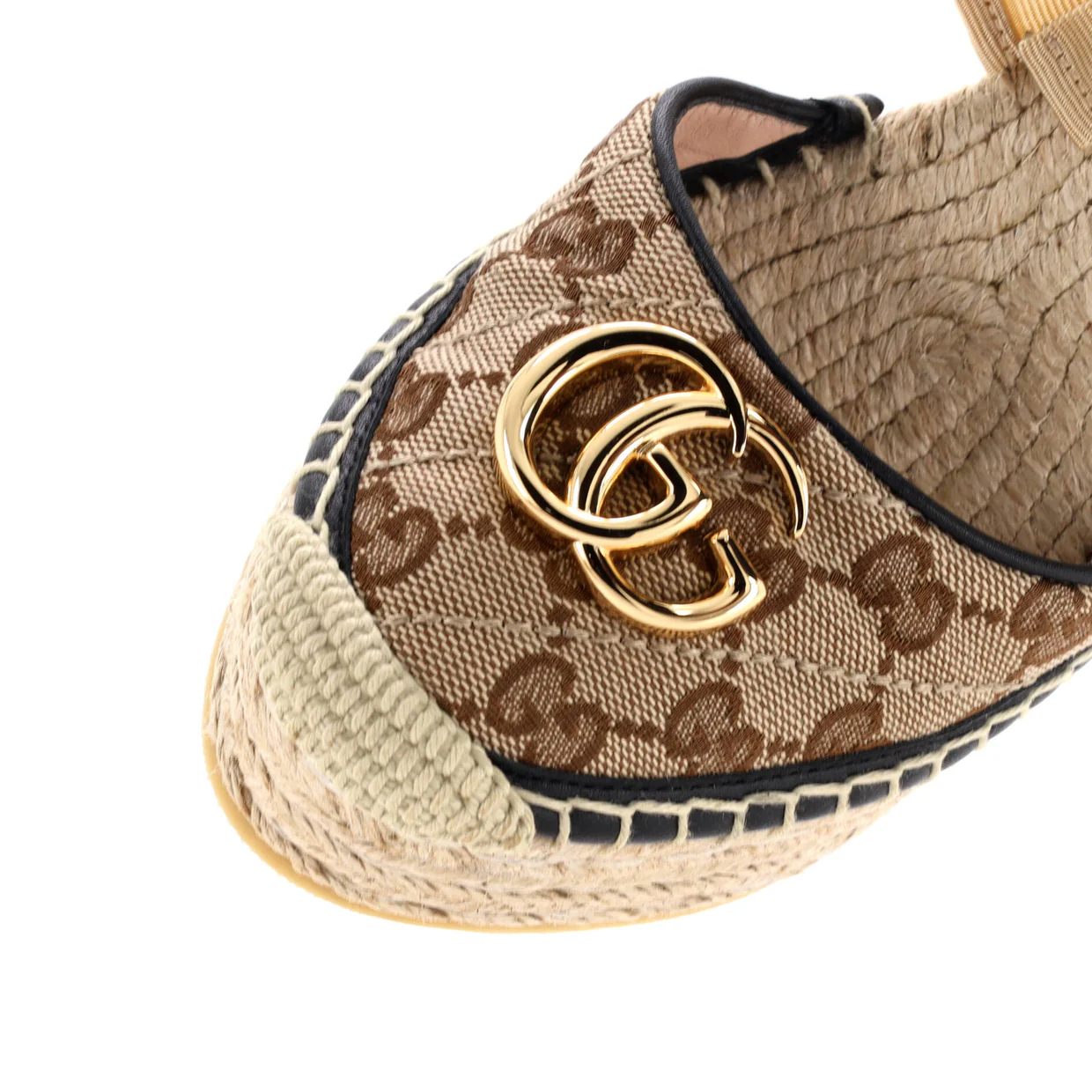 Women's GG Marmont Wedge Espadrilles Diagonal Quilted GG Canvas - Deep Luxury