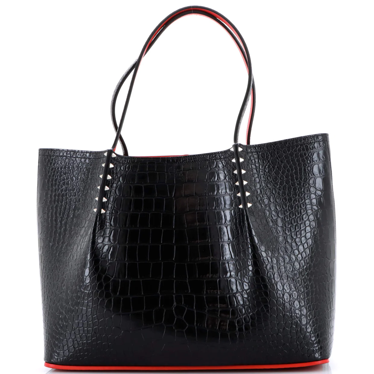 Cabarock Tote Crocodile Embossed Leather Large - Deep Luxury