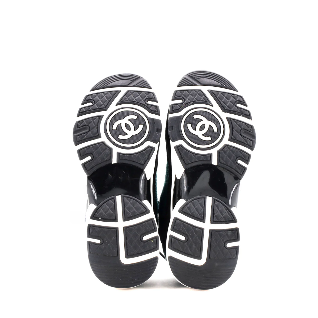 Women's CC Low-Top Sneakers Suede and Knit Fabric - Deep Luxury