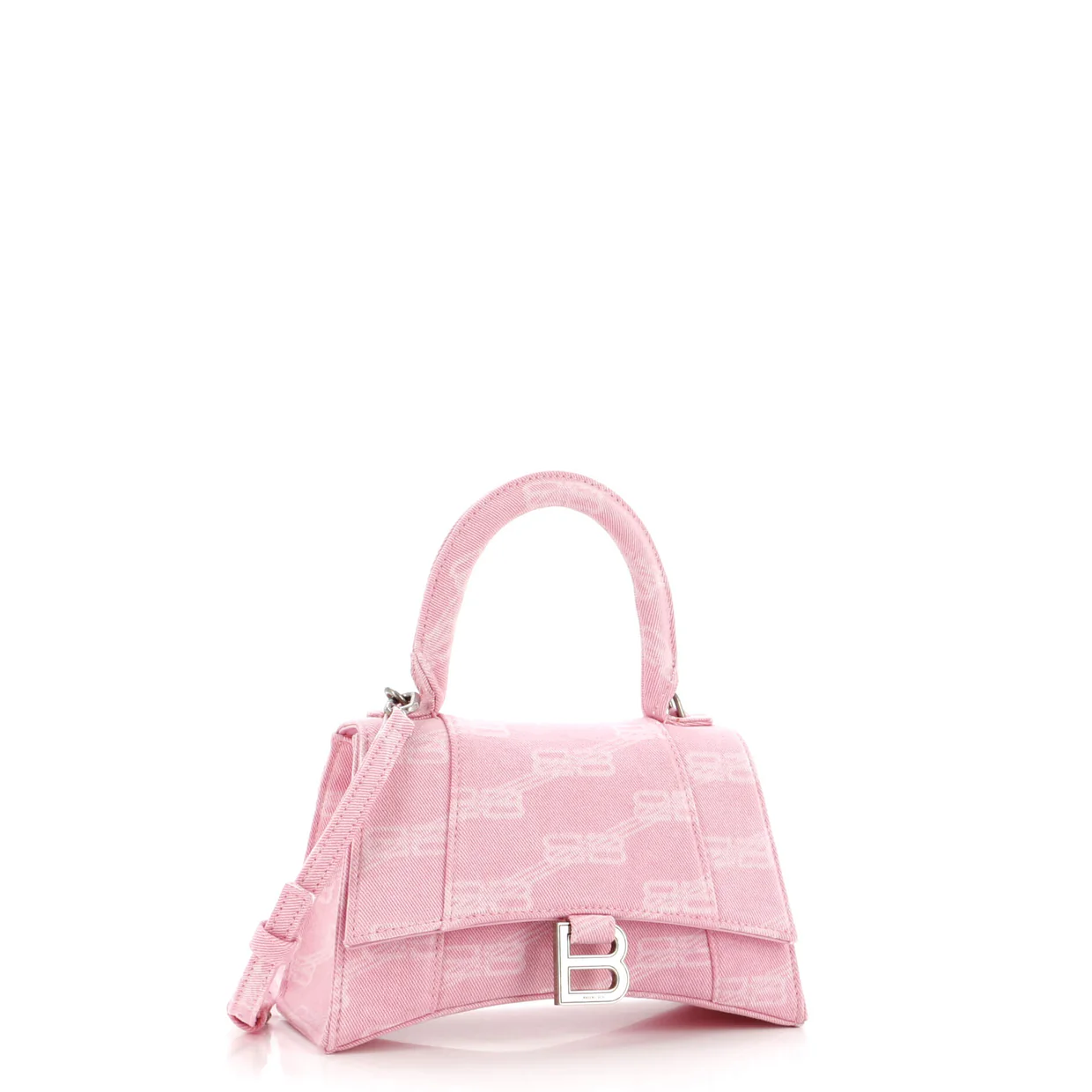 Hourglass Top Handle Bag BB Monogram Denim Small - Deep Luxury