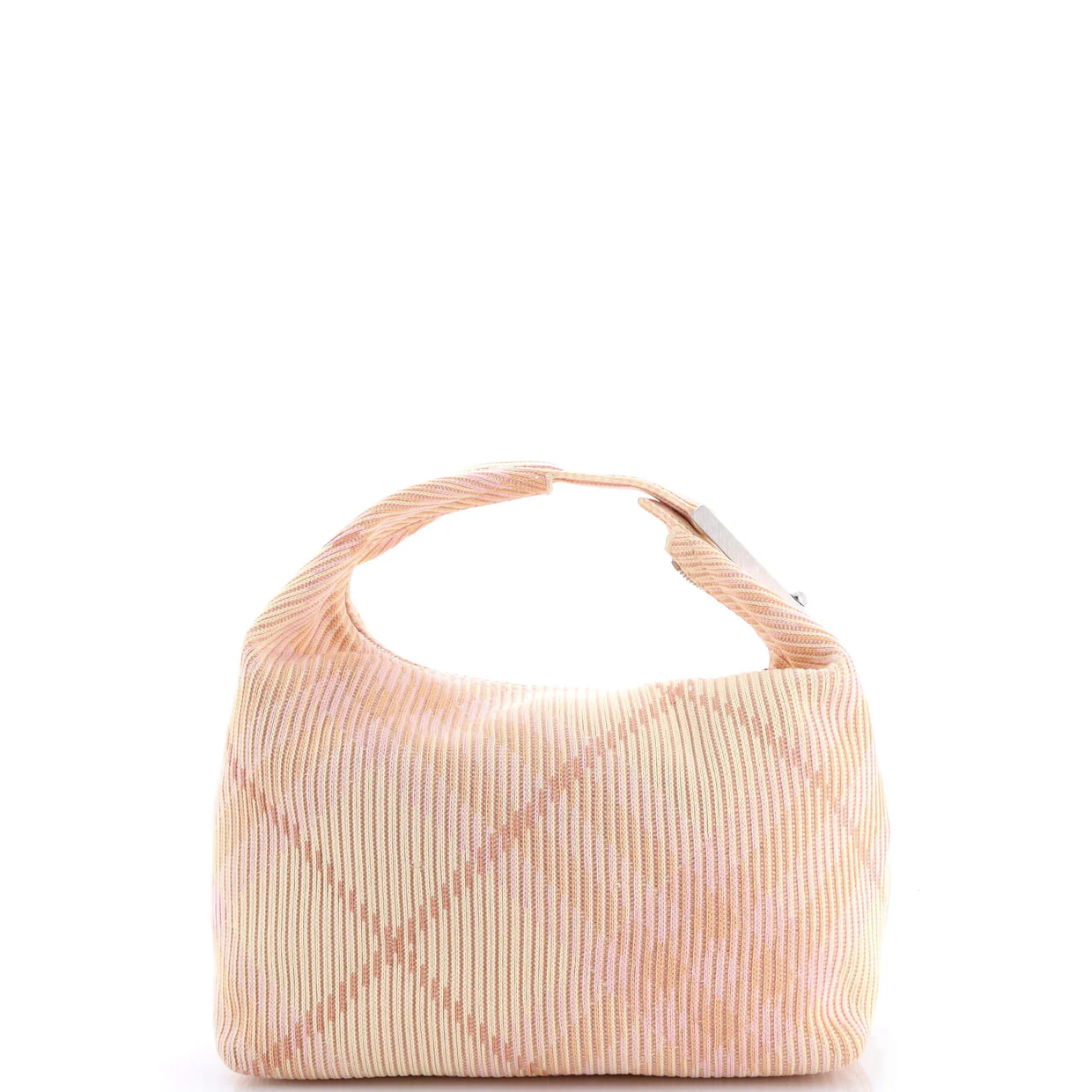 Peg Handle Bag Knit Check Fabric Medium - Deep Luxury