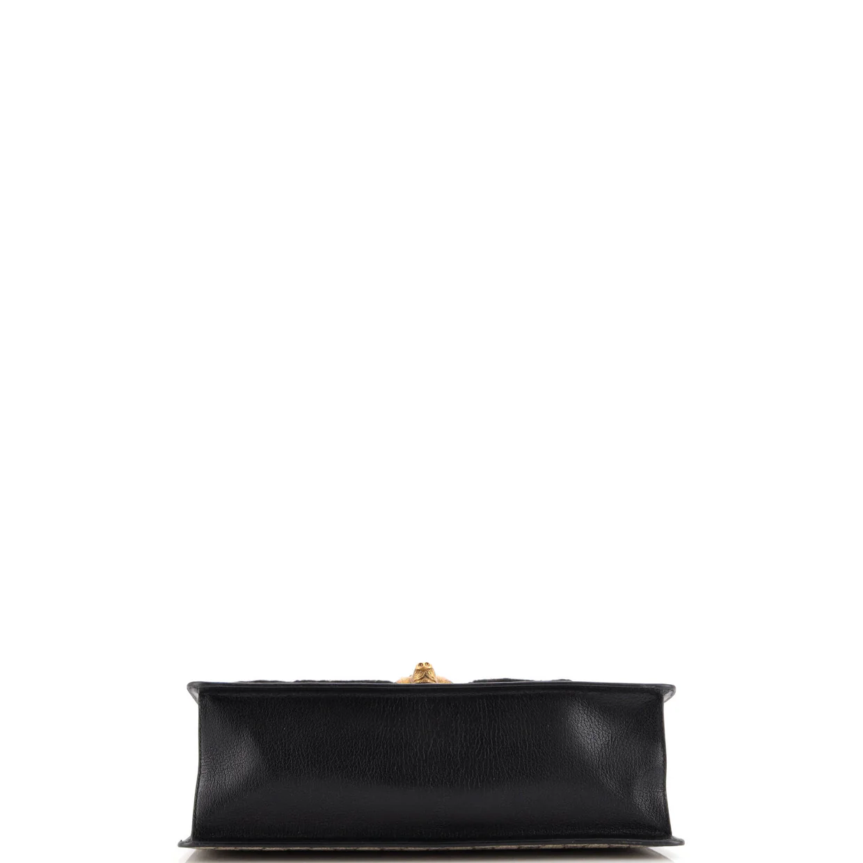 Broche Top Handle Bag Embroidered GG Coated Canvas and Leather Medium - Deep Luxury