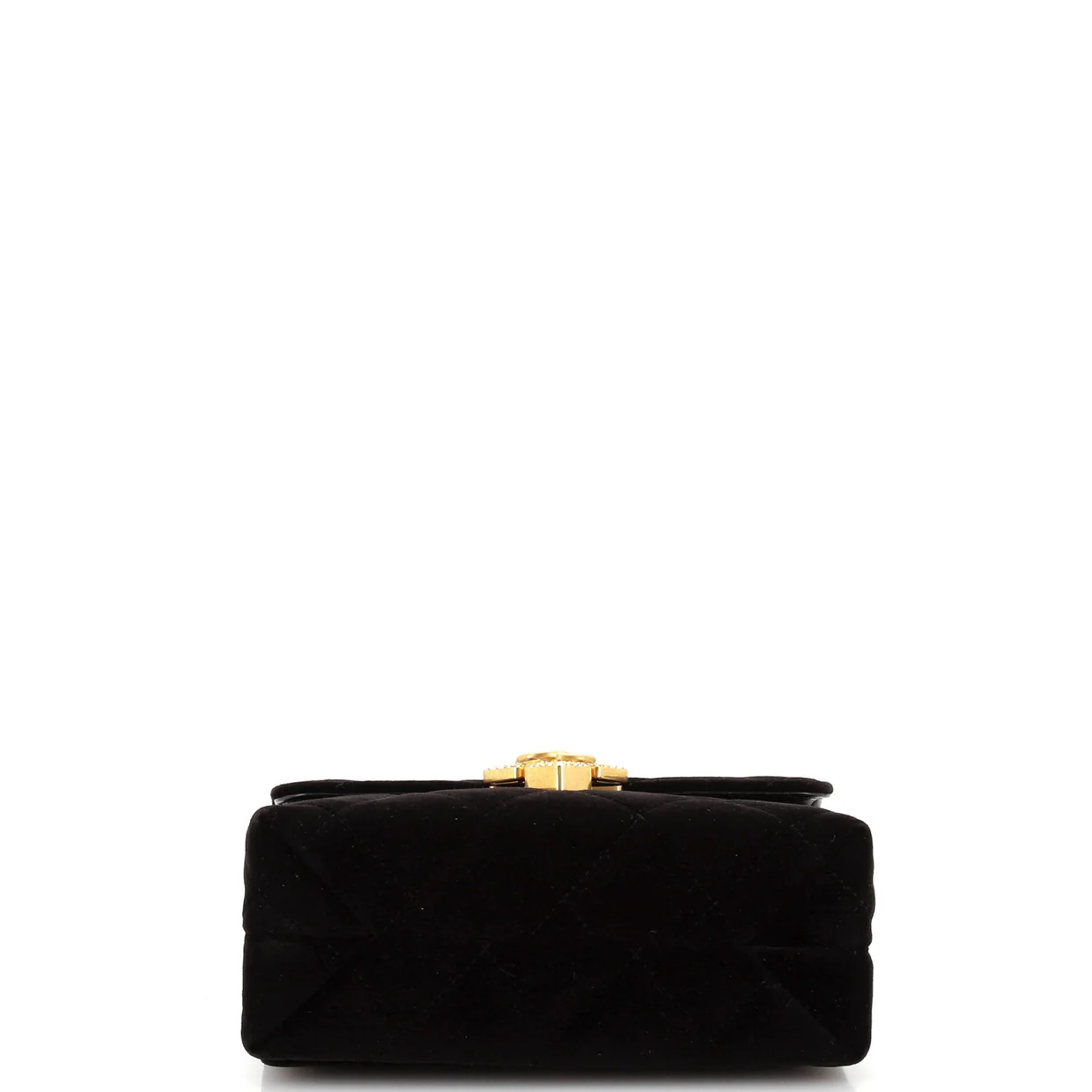 Diamond Lock CC Flap Bag Quilted Velvet with Crystals Mini - Deep Luxury