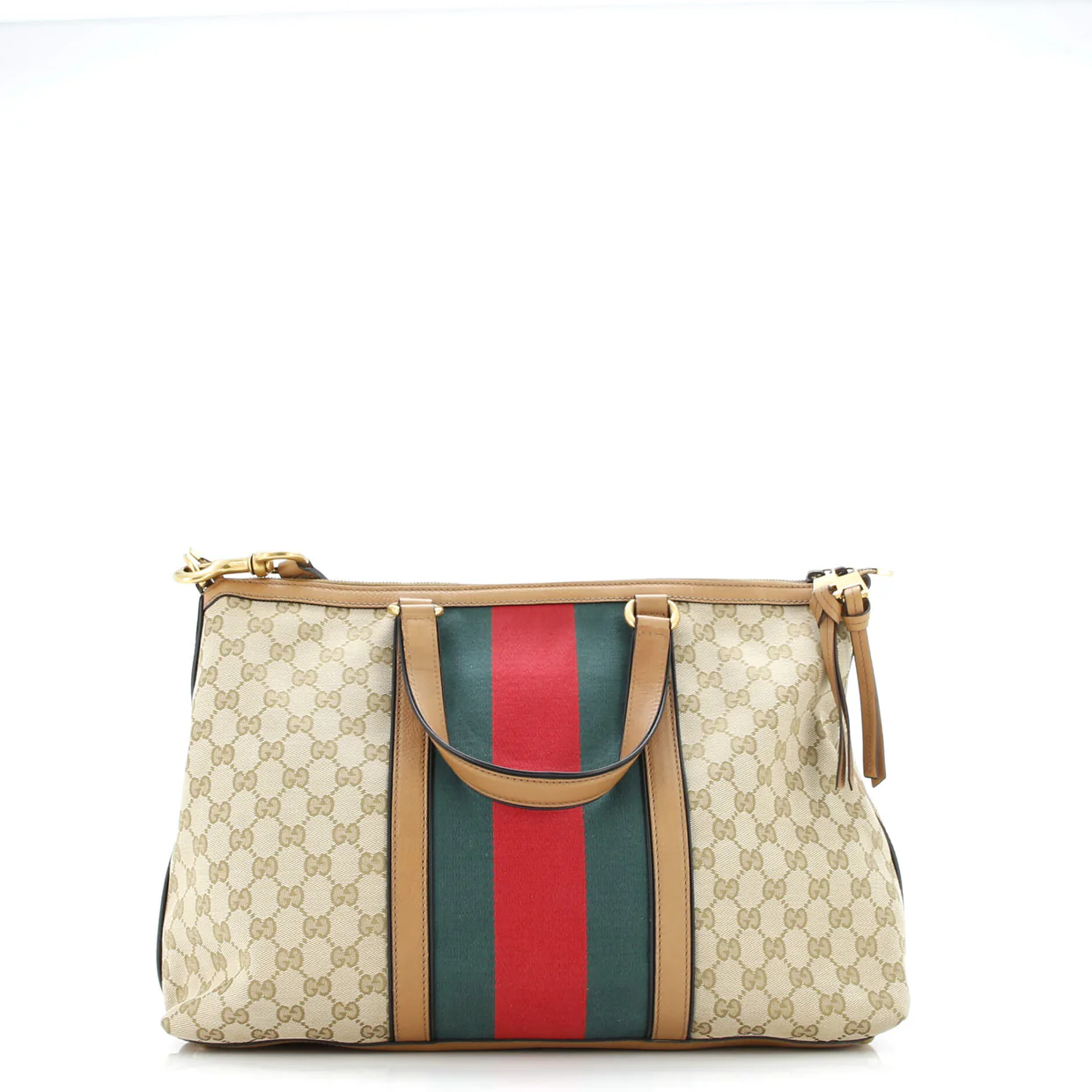 Rania Convertible Top Handle Bag Web GG Canvas Medium - Deep Luxury