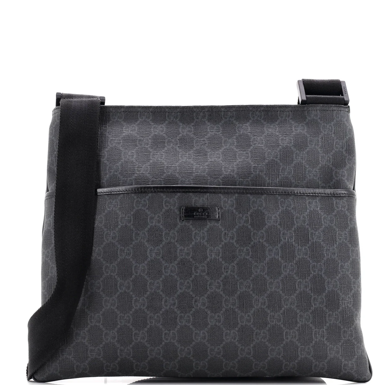 Flat Messenger Bag GG Coated Canvas Large - Deep Luxury