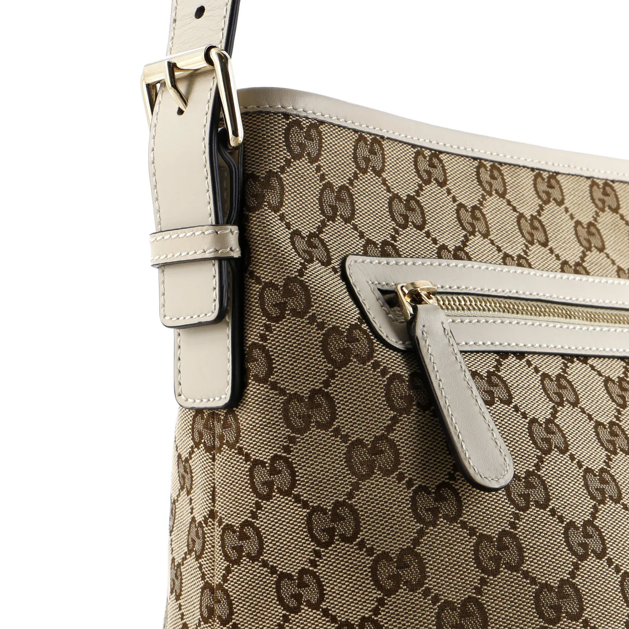 Front Zip Messenger GG Canvas Medium - Deep Luxury